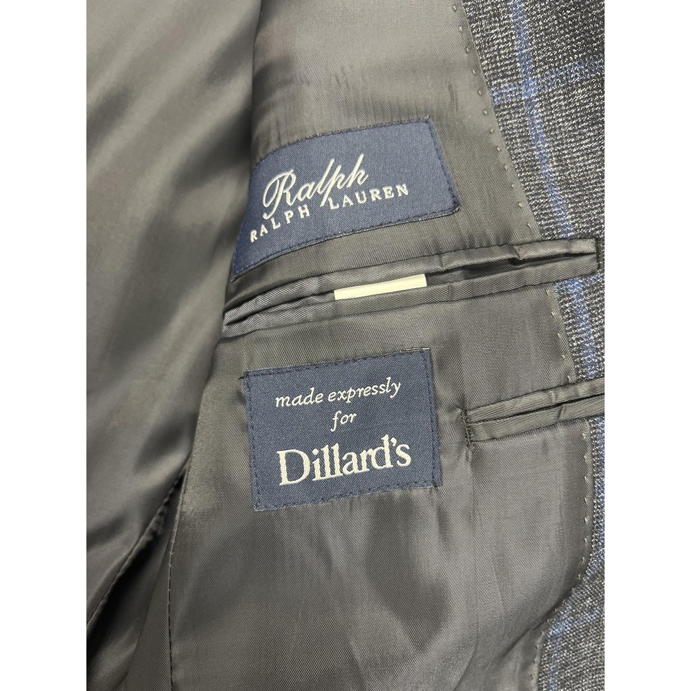 Ralph Lauren Sport Coat Mens 36R Gray Wool Plaid Windowpane Classic Fit Canada - Picture 4 of 12